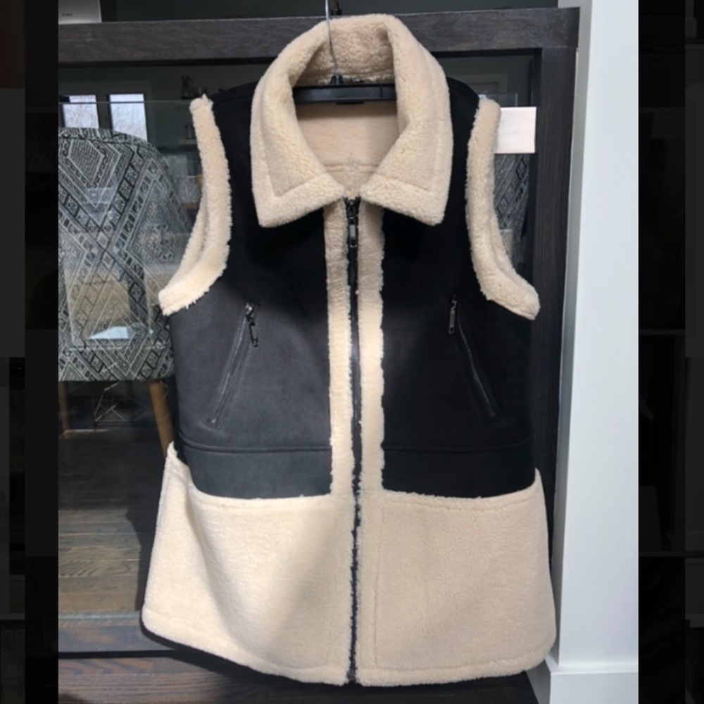 Love Token Faux Suede & Shearling Vest